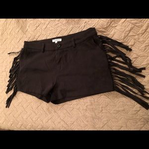 Fringe black shorts!